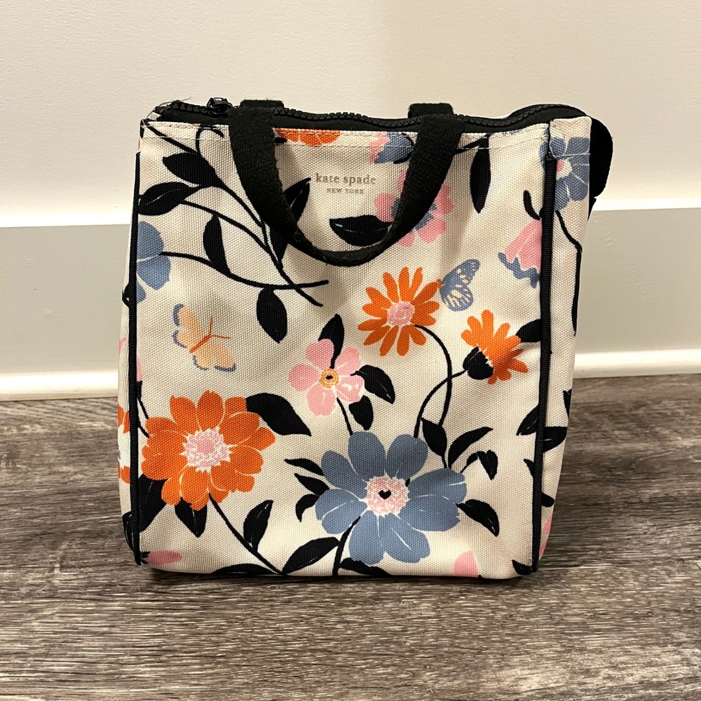 Kate Spade Multicolor Floral Garden Print Insulated Lunch Tote Bag